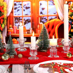 Candlestick Holders Bulk, 12 Pcs Glass Candle Holders Set Clear, Crystal Taper Candle Holder for Wedding, Table Centerpiece, Home Decoration