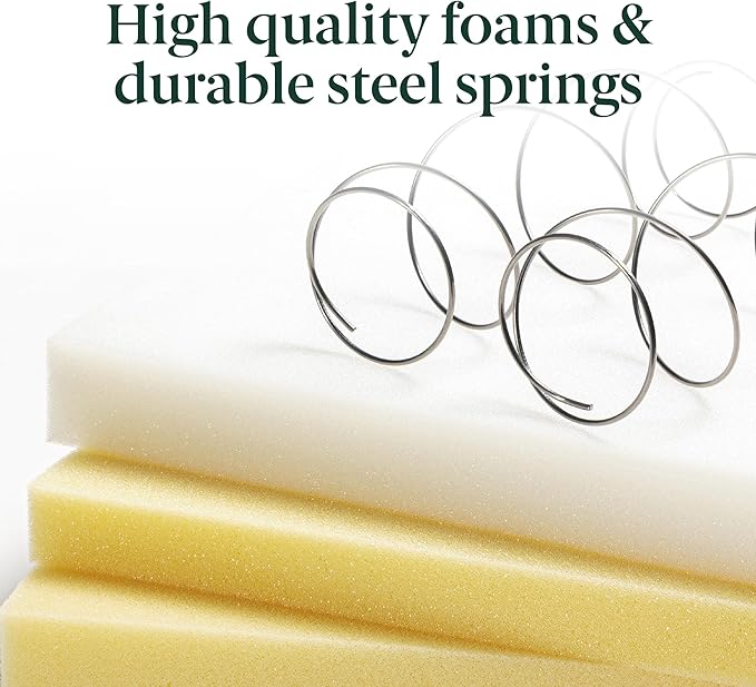 ZINUS 8 Inch Spring Sensation Hybrid Mattress [New Version], Queen, Fiberglass Free, Medium Firmness, Durable Support, Certified Safe Foams & Fabric, Mattress in A Box