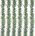 DearHouse 6 Pack Faux Eucalyptus Garland Plant, Artificial Vines Hanging Eucalyptus Leaves Greenery Garland for Wedding Backdrop Arch Wall Decor, 5.9 Feet/pcs UV Protected Indoor Outdoor