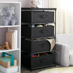 Juvale 4-Tier Fabric Dresser for Closet - 16.5 x 13 x 33 in, Black - Storage Cabinet with Drawers, Closet Drawers & Bedroom Storage