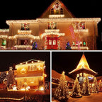 75FT 1500 LED Cluster Christmas Lights, Christmas Tree Lights Outdoor Indoor with 8 Modes & Timer & Remote, Firecrackers String Lights Waterproof for Garland Party Xmas Decorations, Warm White