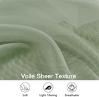 OWENIE Sage Green Sheer Curtains, Sheer Curtains 96 inches Long 2 Panels Set, Rod Pocket Voile Fimly Sheer Drapes for Living Room/Bedroom, 2pcs, Each 59" W x 96" L