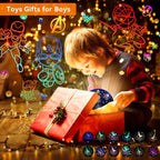 Kid Light Projector Superhero Toys for Boys 5-7 Avengers Night Light Projector with Timer for Kids Room, 360 Degree Rotation Toddler Nightlights with Spiderman Figurine Star Lamps