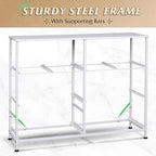 WLIVE Dresser for Bedroom with 8 Drawers, Wide Fabric Dresser for Storage and Organization, Bedroom Dressers, Chest of Drawers for Living Room, Closet, Hallway, White