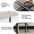 ZINUS Ibidun Upholstered Platform Bed Frame, Mattress Foundation, Wood Slat Support, No Box Spring Needed, Eco Friendly WonderBox (TM), Easy Assembly, Soft Beige, Queen