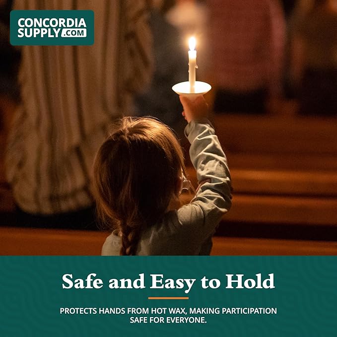 Concordia Supply Candlelight Service Reusable Plastic Candle Holders for Candlesticks - 50 Pcs. Protector for Church Vigils, Memorial, Congregational, & Christmas Eve Candles