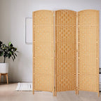 Rose Home Fashion 6 ft Tall Room Divider, Room Dividers and Folding Privacy Screens, 15.7in Privacy Screen 3 Panel Partition Temporary Wall Separation for Private, Light Beige