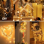 Fairy Lights Plug in, 10Ft 200LED Firecracker Firefly Lights, 8 Lighting Modes, Waterproof Copper Wire Cluster String Lights for Ceiling Bedroom Window Christmas Tree Decoration, Warm White