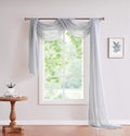 LinenZone Silver Window Scarf Valance in 360 Inch Size. Use Window Scarves as Canopy Bed or Backdrop Curtains, Curtain Scarf, or Sheer Fabric for Draping. (Amazing 55 x 360, Silver)