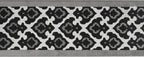 Custom Length Cut to Size Fleur de Lis Inspired Carpet Runner Rug for Hallways, Non Slip Rubber Backed, 31 inch Wide X Customized Length, Royal Grey, 31 inch X 17 feet