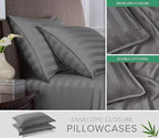 Split King Sheets by Pure Bamboo, Genuine 100% Organic Viscose Derived from Bamboo Bed Sheet Set, Soft & Cooling, Double Stitching *Not for Split Top (Split King, Jacquard Stone)