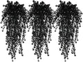 Black Hanging Flowers Faux Hanging Plants Black Artificial Hanging Plant Fake Greenery Faux UV Resistant Hanging Vines Plant for Indoor Outdoor Wedding Halloween Party Fall Wall Room Door Decor