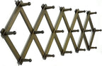 WEBI Accordion Wall Hanger,Accordion Hat Rack for Wall,Expandable Wooden Coat Rack Wall Mounted,Accordion Hook Rack for Hats,Caps,16 Peg,Dark Walnut