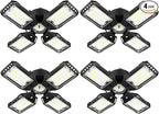 LED Garage Lights 4 Pack -120W, 12000LM 6500K Led Shop Light with 4+1 Deformable Panels, Basement Barn Light Garage Ceiling Lights, E26/E27 for Garage, Warehouse, Shop
