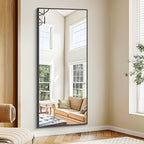 Black Bathroom Mirror for Wall, 72x30 Inch Rectangle Mirrors with Metal Frame, Modern Vanity Wall Mirror Decor for Entryway Hangs, Bathroom Living Room Horizontal or Vertical