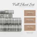 Linen Market Double-Brushed Patterned Microfiber Full Sheet Set 4 Piece – Oeko-TEX Certified Ultra Soft & Wrinkle-Free - 16" Deep Pocket Sheets - Easy Care Full Size - Polka Dot Gray