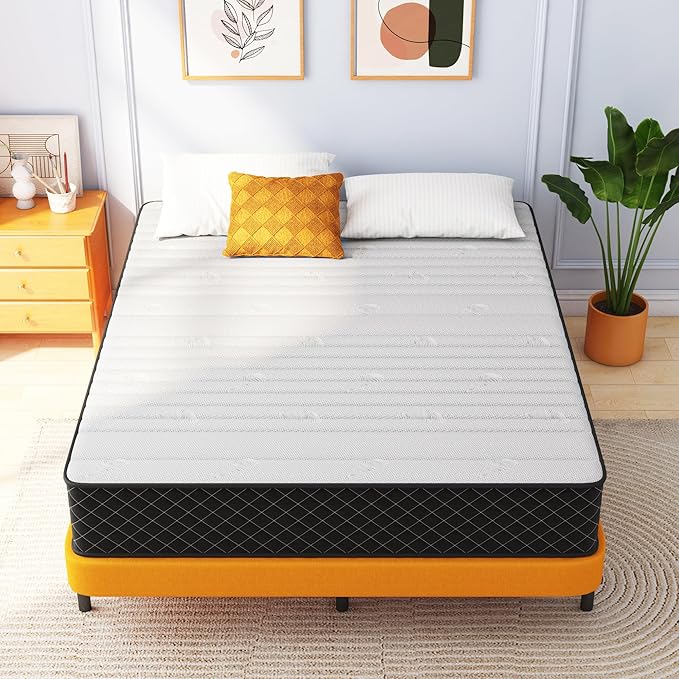 Swbvs Double Mattress, 10 Inch Hybrid Memory Foam Full Size Mattress, Full Bed Mattres in a Box Pressure Relief & Firm Mattresses,Double Size Matress