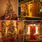 1000 LED 328ft 8 Modes with Timer Christmas String Lights IP55 Outdoor Waterproof UL Certificated Indoor Fairy Lights Garden Patio Wedding Christma Trees Parties Decoration Warm White