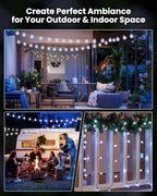 Brightown Solar String Lights Outdoor 60 Led 35.6 Feet 8 Lighting Modes Globe Waterproof Solar Powered Patio Lights for Garden Yard Porch Wedding Party Decor (Pure White)