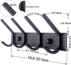 WEBI Coat Rack Wall Mounted,4 Coat Hooks for Hanging Coats,Heavy Duty Metal Hook Rack Hook Rail Coat Hanger Wall Mount for Clothes Entryway Jacket,C-CBG04,Black