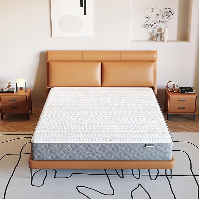 PurrJoys Firm Queen Mattress,10 Inch Hybrid Queen Size Mattress in a Box with Gel Memory Foam, Pocket Innerspring, Pressure Relief, Motion Isolation, Non-Fiberglass - Firm