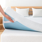 Subrtex Mattress Topper, Gel-Infused Memory Foam Mattress Topper, High Density Cooling Bed Topper Pad with Breathable Removable Fitted Cover CertiPUR-US Certified for Sofa Bed (4 Inch, Twin)