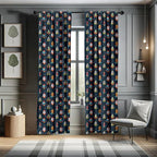 Ambesonne Spaceship Window Curtains, Cartoon Style Space Crafts Flying Through Cosmos Stared Background Astronauts, Lightweight Decor 2-Panel Set with Rod Pocket, Pair of - 28" x 84", Multicolor