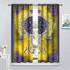 Viking Blackout Curtains Scandinavian Pirate Totem Mythology Golden Tree of Life Printed Curtain Bedroom and Living Room Decoration Blackout Curtains W63 * L63 Inch