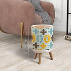 Small Trash Can with Lid Seamless Random Triangles Scandinavian Style Abstract Geometric Garbage Bin Pet Proof Waste Basket for Kitchen Bathroom Office Bedroom Decorative 1.8 Gallon