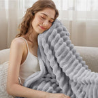 Bedsure GentleSoft Twin XL Blanket for Bed - Cozy Soft Blankets for Women, Cute Large Throws for Girls, Light Grey, 66x90 Inche