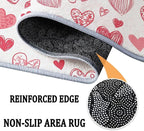 Area Rugs for Living Room 5x8 ft Cartoon Hand-Painted Red Love Washable Area Rug, Non Slip Floor Carpet, Ultra Soft Low Pile Rugs, for Bedroom, Dining Room, Office, Home Decor Rug