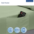 DREAMCARE Queen Sheet Set – 6 pcs Cooling Bed Sheets – up to 15” Deep Sheets Queen Size Bed Set – 2500 Supreme Collection – Extra Soft 100% Brushed Microfiber Hotel Luxury with Side Pocket –Sage Green