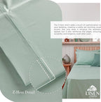 Linen Home 100% Cotton Percale Sheets Full Size, Pastel Turk, Deep Pocket, 4 Pieces Set - 1 Flat, 1 Deep Pocket Fitted Sheet and 2 Pillowcases, Crisp Cool and Strong Bed Linen