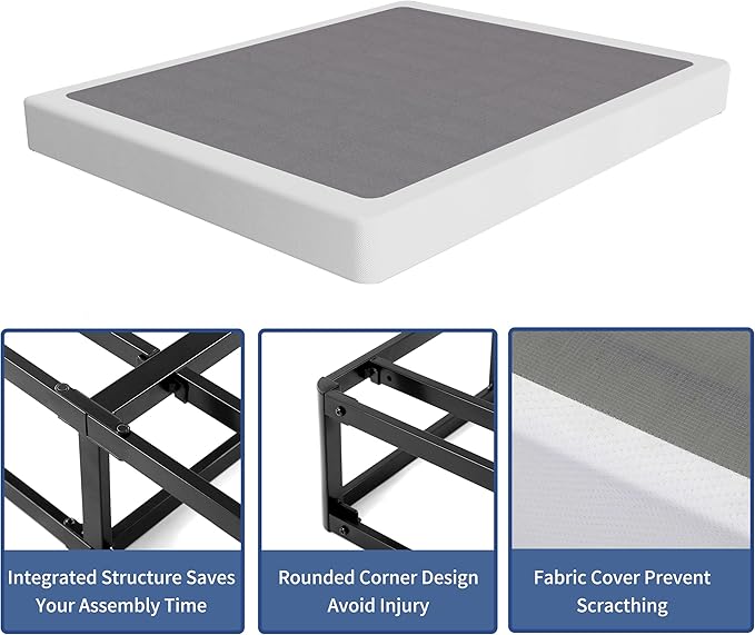 NOAH MEGATRON 7 Inch Box Spring King, Low Profile Metal Boxsprings/Mattress Foundation/Bunkie Board - 3000LBS Strong Steel Structure/Easy Assembly (King)