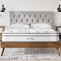 Modway Jenna 10” Innerspring and Memory Foam California King Mattress With Individually Encased Coils, White