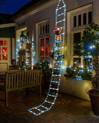 Toodour LED Christmas Lights - 10ft Christmas Decorative Ladder Lights with Santa Claus, Xmas Decorations Light for Indoor Outdoor, Window, Garden, Home, Wall, Xmas Tree Decor - White & Blue