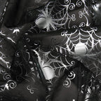 NICETOWN Black Voile Sheer with Glitter Silver Web, Grommet Halloween Spider Pattern for Window Decor, Party & Seasonal Home, W54 x L96, 2 Panels