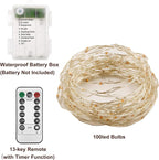 Twinkle Star 2 Pack Orange Halloween Fairy Lights Battery Operated, Total 66 ft 200 Led String Lights Remote Control Timer Silver String Light 8 Modes Firefly Lights for Garden Party Indoor Decor