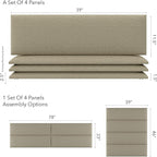 Vänt Upholstered Wall Panels - King/Cal King Size Wall Mounted Headboards - Boucle Beige - Twin/King - Set of 4 Panels (Each Individual Panel 39"x11.5")