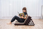 Leewadee 3-Fold Mat XXL with Triangle Cushion – Firm TV Pillow, Foldable Mattress with Cushion Made of Kapok, 67 x 31 inches, Brown