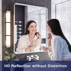 ISKM Brushed Silver Mirror for Bathroom, 24 x 36 Inch Wall Mounted Vanity Mirror, Non-Rusting Stainless Steel Metal Framed Mirror (Horizontal/Vertical)