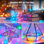 2 Pack Fairy Lights Plug in, 33 Feet 100 LED Waterproof String Lights Plug in on Silver Wire, Starry Firefly Lights for Craft DIY Party Wedding Bedroom Indoor Outdoor Christmas Decorations, Multicolor
