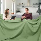 PHF Pre-Washed Cotton Waffle Weave Family Blanket,Oversized King Size 120"x 120"-Snag Proof Lightweight Breathable, 10'x 10' Huge Extra Large Big-Elegant Aesthetic Home Decoration Gift,Loden Green
