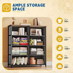 DWVO Dresser with 8 Drawers - Fabric Storage Tower, Organizer Unit for Bedroom, Hallway, Closets - Sturdy Steel Frame, Wooden Top & Easy Pull Fabric Bins (Burlywood Grain)