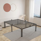 ROIL 14 inch Twin Bed Frames with Headboard Hole and Round Corner Legs Mattress Retainers 3500LBS Heavy Duty Steel Slats No Box Spring Needed Platform Noise-Free Easy Assembly