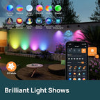Linkind Smart Solar Spot Lights Outdoor SL5C, Solar Halloween Lights Color Changing APP/Voice Control Landscape Lighting, IP67 Spotlight Outdoor Waterproof for Yard, Garden, Pathway(14 Pack)