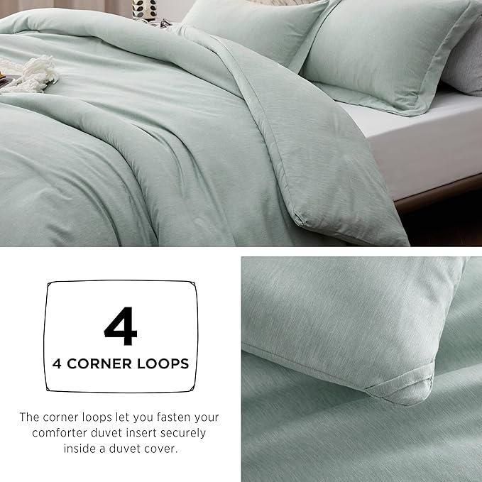 Bedsure King Size Comforter Set - Mint Green Soft Bedding for All Seasons, Cationic Dyed Bed Set, 3 Pieces, 1 King Size Comforter (104"x90") and 2 Pillow Shams (20"x36"+2")