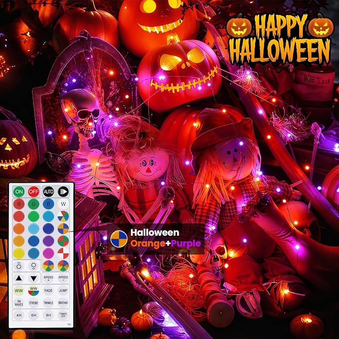 Fairy Lights Plug in 66ft 200LEDs with Remote, 20 Color Changing Light Warm White Twinkle Firefly String Lights for Christmas Bedroom Tapestry Party Wedding, Multicolor Colors (Plug)