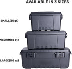 Plano Storage Trunk, Black, Medium, Lockable Storage Box, Airline Approved Sportsman Trunk, Hunting Gear and Ammunition Bin, Heavy-Duty Containers for Camping, 68-Quart