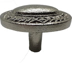 1.5"- Oval Dome Vine Style Handle in a Vintage Style Decor - use as Barn Door, Gate, Drawer and Cabinet Pull, Classic Iron Made Country Farmhouse pulls Silver color-BB512